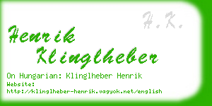 henrik klinglheber business card